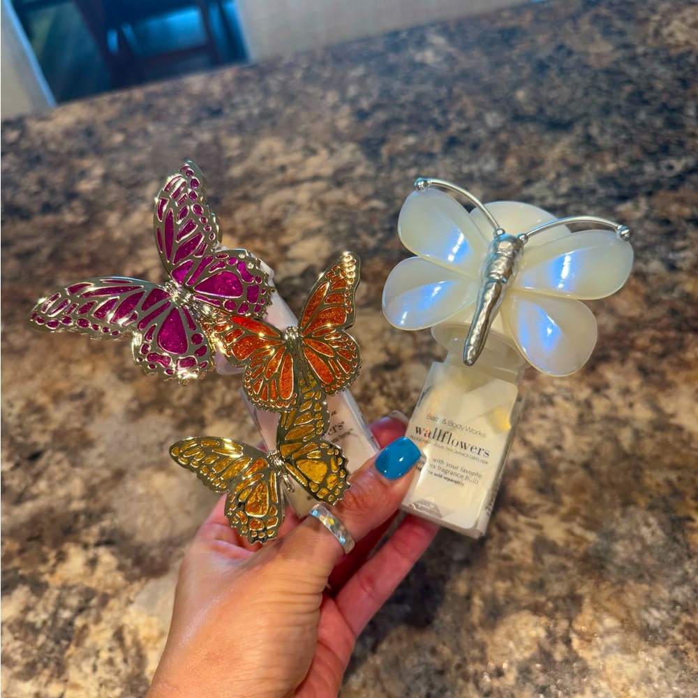 Bath & Body Works Pink and Gold Butterfly Accents Decor